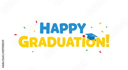 Celebratory academic achievement illustrated design for congratulating recent graduates milestones