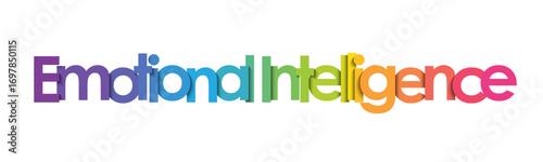 EMOTIONAL INTELLIGENCE colorful vector typography banner