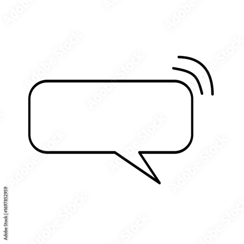 White volumetric speech bubble with shadow for oval shape comics