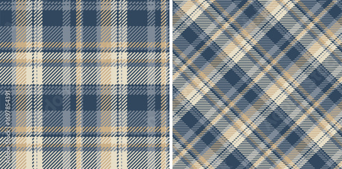 Plaid background fabric of vector check seamless with a pattern texture textile tartan. Set in coffee colors. Uniform ideas for different professions.