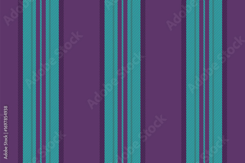 Indigo seamless texture lines, t-shirt background vertical textile. Cotton fabric vector stripe pattern in purple and bright colors.