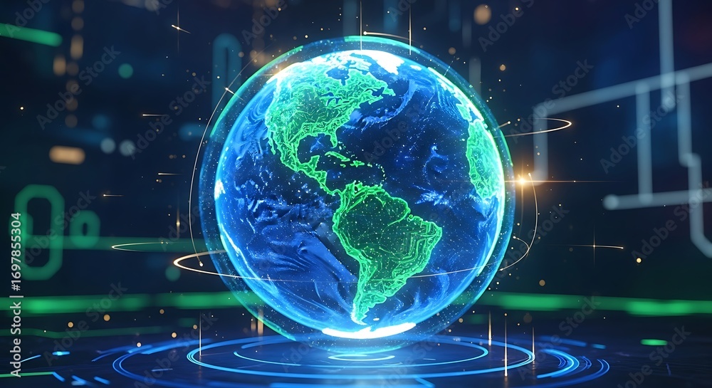 Obraz premium Digital Earth Globe.