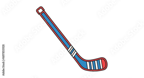 Stylized hockey stick illustration on clean white background for creative use and commercial applications