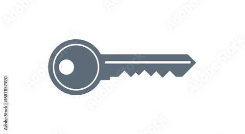 A minimalist key illustration on a white background presenting security and access symbolism for design flexibility
