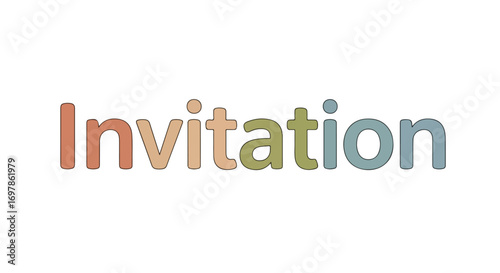 Vibrant invitation artwork using a spectrum of colors, perfect for greeting cards and celebratory events illustration isolated on white background