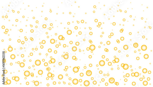 Orange carbonated water with gold bubbles.
