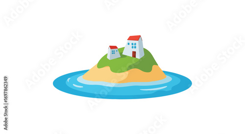 Serene island getaway with charming architecture and calm blue waters idyllic retreat drawing attention to the allure of simple living 150 characters