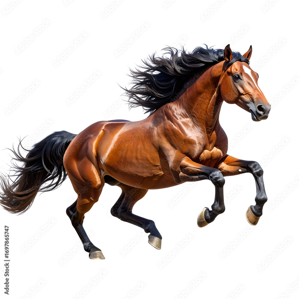 Fototapeta premium horse running isolated on white
