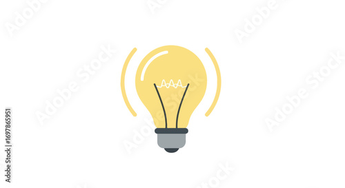 Illuminating Ideas: A Simplistic Depiction of a Glowing Lightbulb Radiating Conceptual Thought and Clarity of Thought