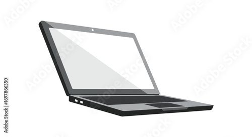 Sleek laptop illustration showcasing minimalist design elements and modern technology feel isolated on a crisp white backdrop creating a clean and