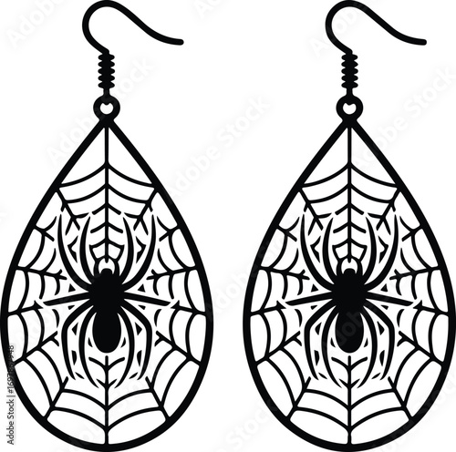 Spooky spider web earrings for Halloween fashion