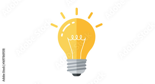A captivating illustration showcasing a bright, illuminated light bulb, symbolizing inspiration, innovation, and creative concepts on a clear