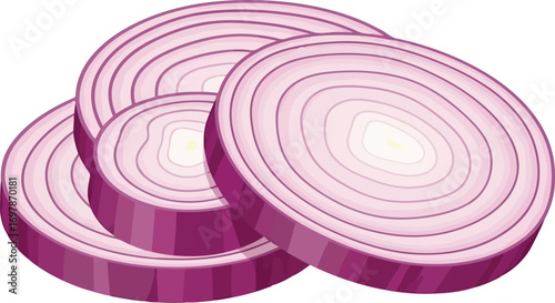 Vibrant red onion rings fresh sliced ingredient healthy food culinary preparation vector