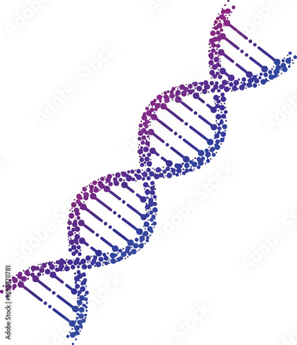 Vibrant dna helix abstract digital art science concept biotechnology medical research genetics symbol vector