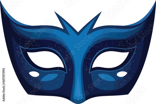 Elegant masquerade mask midnight blue mysterious venetian party accessory secret identity celebration vector