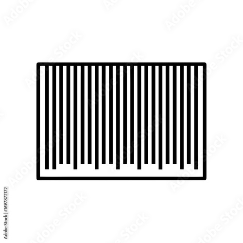 Rectangular frame with vertical stripes on transparent background