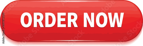 Vibrant red order now button shiny glossy 3d icon for e-commerce and online shopping call to action vector