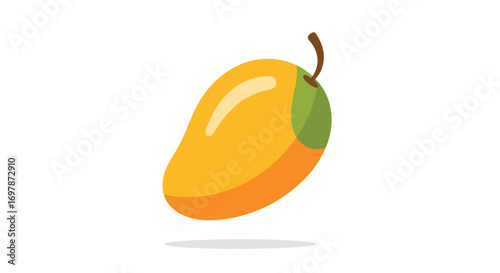 Vibrant vector mango illustration with bright colors and a minimalist aesthetic highlighting tropical fruit freshness perfect for design projects 82