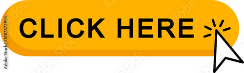 Click Here Button Icon.Pointer Click button. Modern action button mouse click symbol. Computer mouse click cursor or Hand pointer symbol. Cursor arrow icon. Clicking finger. Vector illustration. 