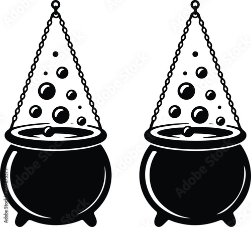 Bubbling cauldron graphic for Halloween party invites