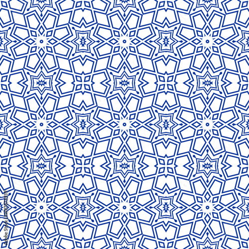 seamless pattern with blue flowers, abstract seamless pattern