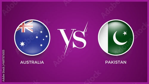 “australia vs pakistan broadcast template for icc women cricket world cup sports. vector illustration"