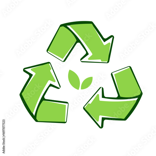 recycling symbol on white background