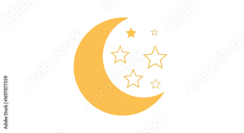 Celestial Dreams: A Serene Illustration of Moon Phases and Sparkling Stars on a Clear Night Sky canvas