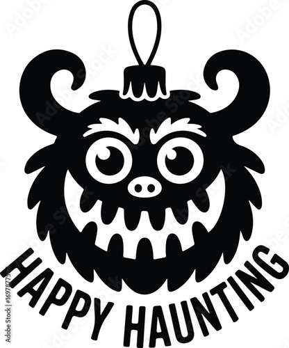 Spooky monster ornament happy haunting Halloween fun