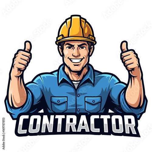 construction contractor mascot logo