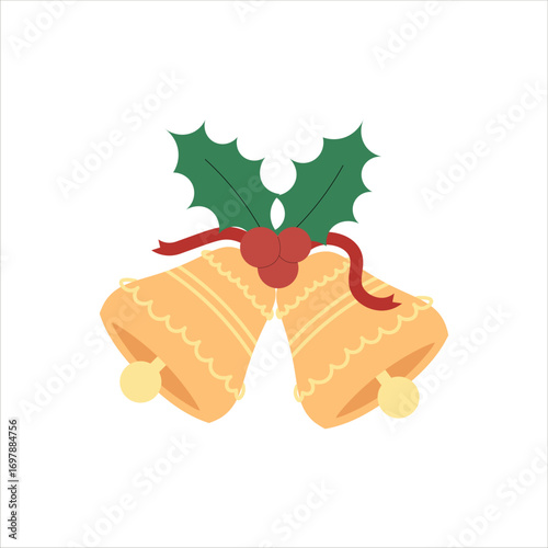 Jingle Bell Vector Flat Illustration