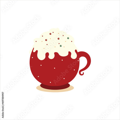 Christmas Milk Vector Flat Illustration