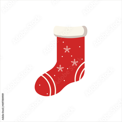 Christmas Stocking Vector Flat Illustration