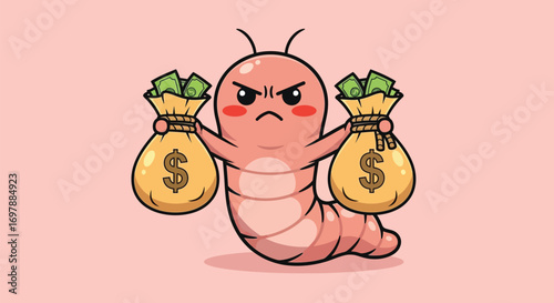Greedy Worm with Bags of Money
