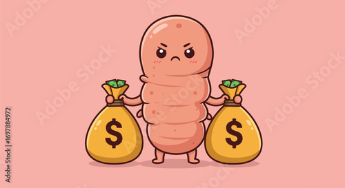 Greedy Worm with Bags of Money