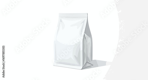 Presentation of blank pouch mockup for branding, flexible container vector illustration with clean minimalist style to boost product marketing impact