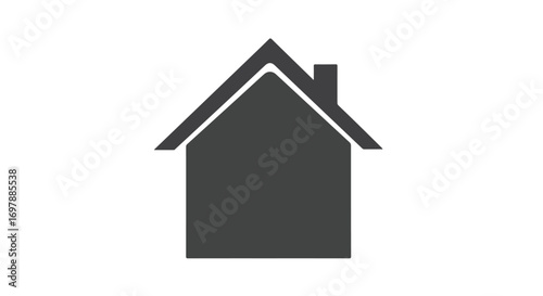 Minimalist house icon representing homeownership, real estate, or housing solutions with a simple geometric form
