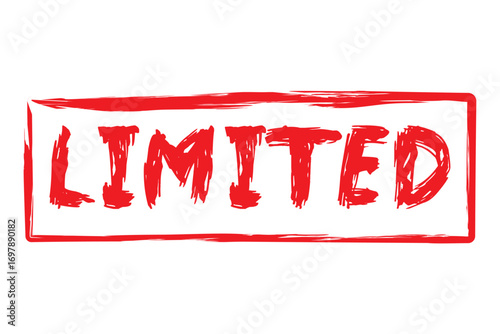 limited  icon vector red color brush effect