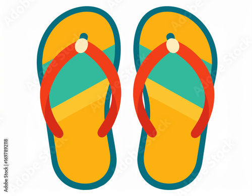 Flip flops Colorful pair of sandals summer footwear beach vacation high quality professional