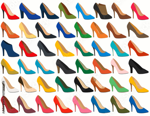 High Heels Collection Colorful Variety Fashionable Footwear Elegant Style Trendy Selection high quality professional
