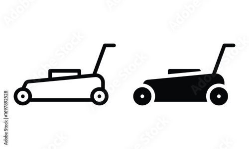 Lawnmower icon with outline and glyph style.