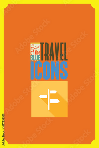 Vector illustration with travel and direction signs