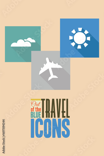 Vector illustration with travel and plane