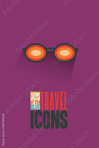 Vector illustration with travel and sunglasses