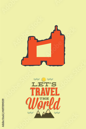 Vector illustration with travel and popular places