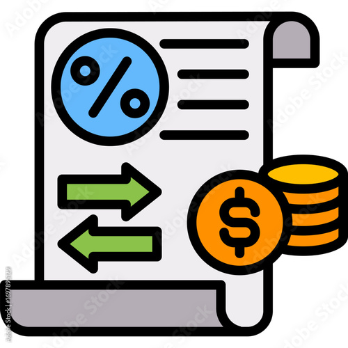 Profit & Loss lineal color icon
