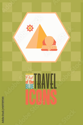Vector illustration with travel and piramid
