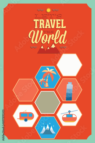 Vector illustration with travel and icons