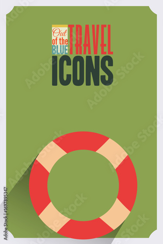 Vector illustration with travel and life vest