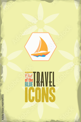 Vector illustration with travel and boat